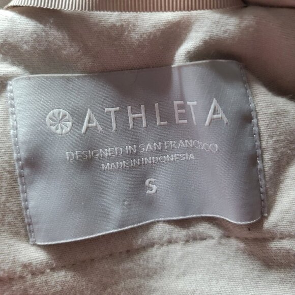 Athleta Ritual Jacket In Abalone Grey Beige Hooded Cropped Full Zip Size S - Picture 8 of 13